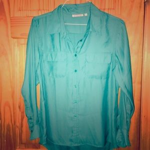 Turquoise button down Size S